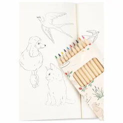 Livre de coloriage et crayons de couleurs Mizumi | Ecru