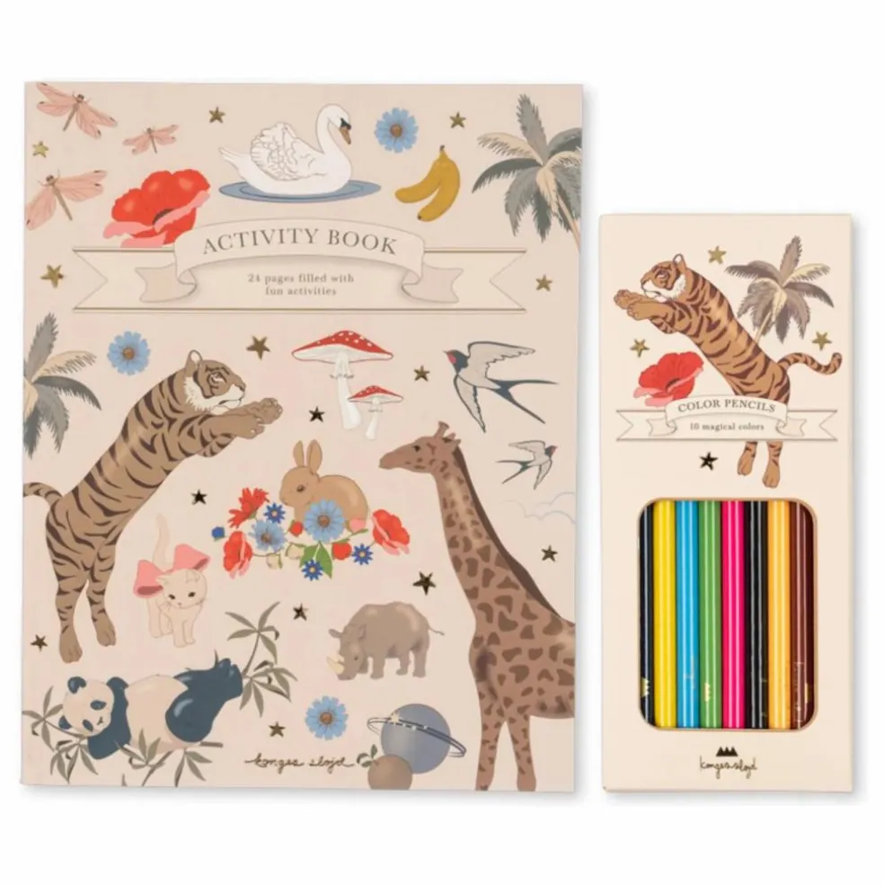 Livre de coloriage et crayons de couleurs