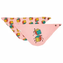 Lot 2 Bavoirs Dés Gaze de Coton Bio | Rose