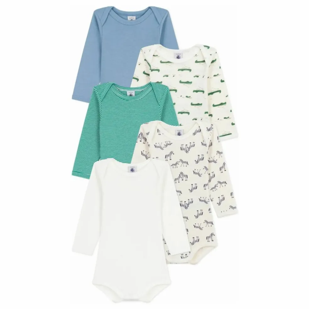 Lot 5 Bodies Crocodiles Coton Bio | Ecru