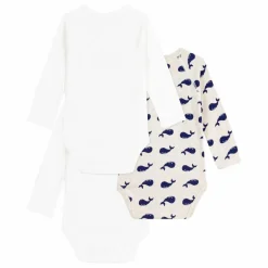 Lot 3 Bodies Croisés Baleines Coton Bio | Blanc