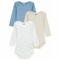 Lot 3 Bodies Cœurs Coton Bio | Bleu
