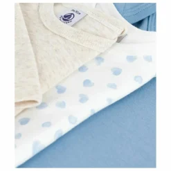 Lot 3 Bodies Cœurs Coton Bio | Bleu