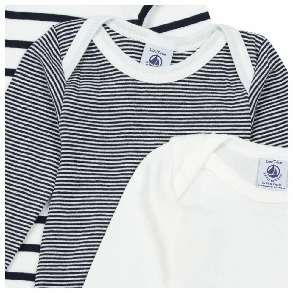 Lot 3 Bodies Marinière Coton Bio | Bleu