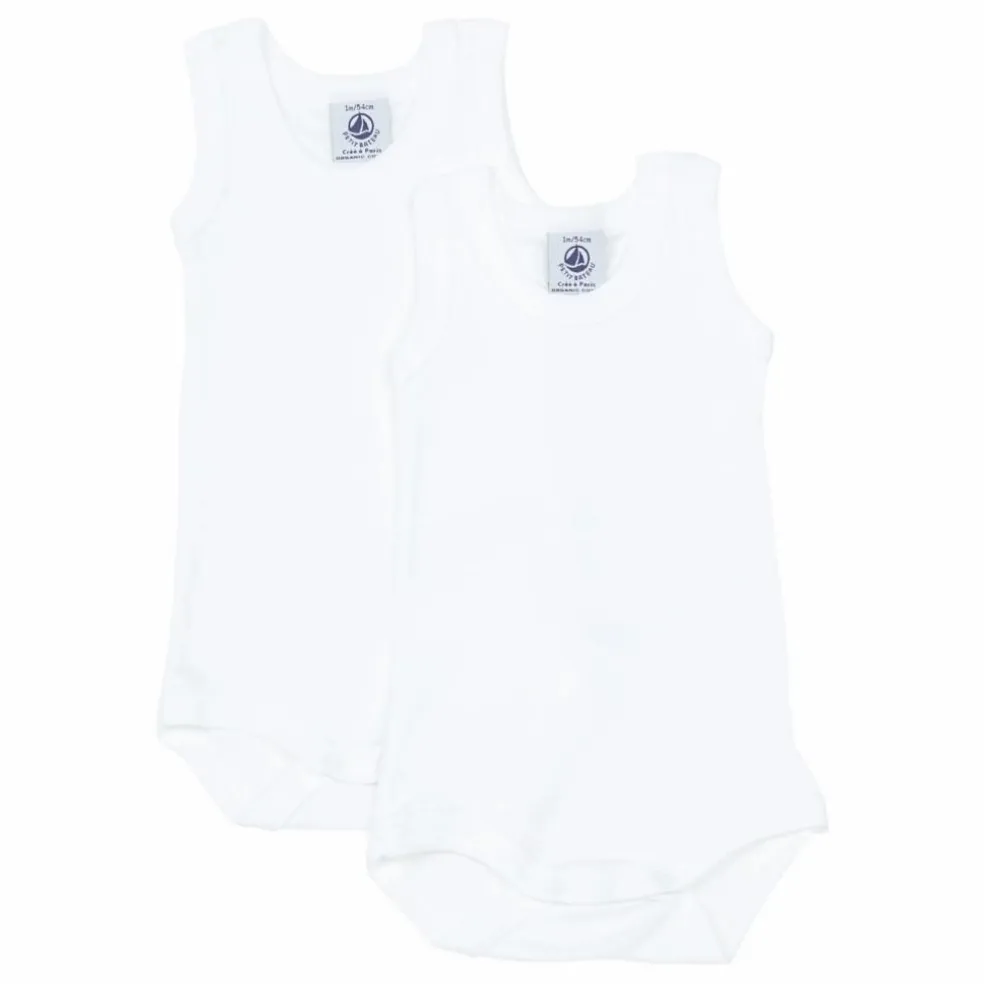 Lot 2 Bodies Sans Manche Coton Bio | Blanc