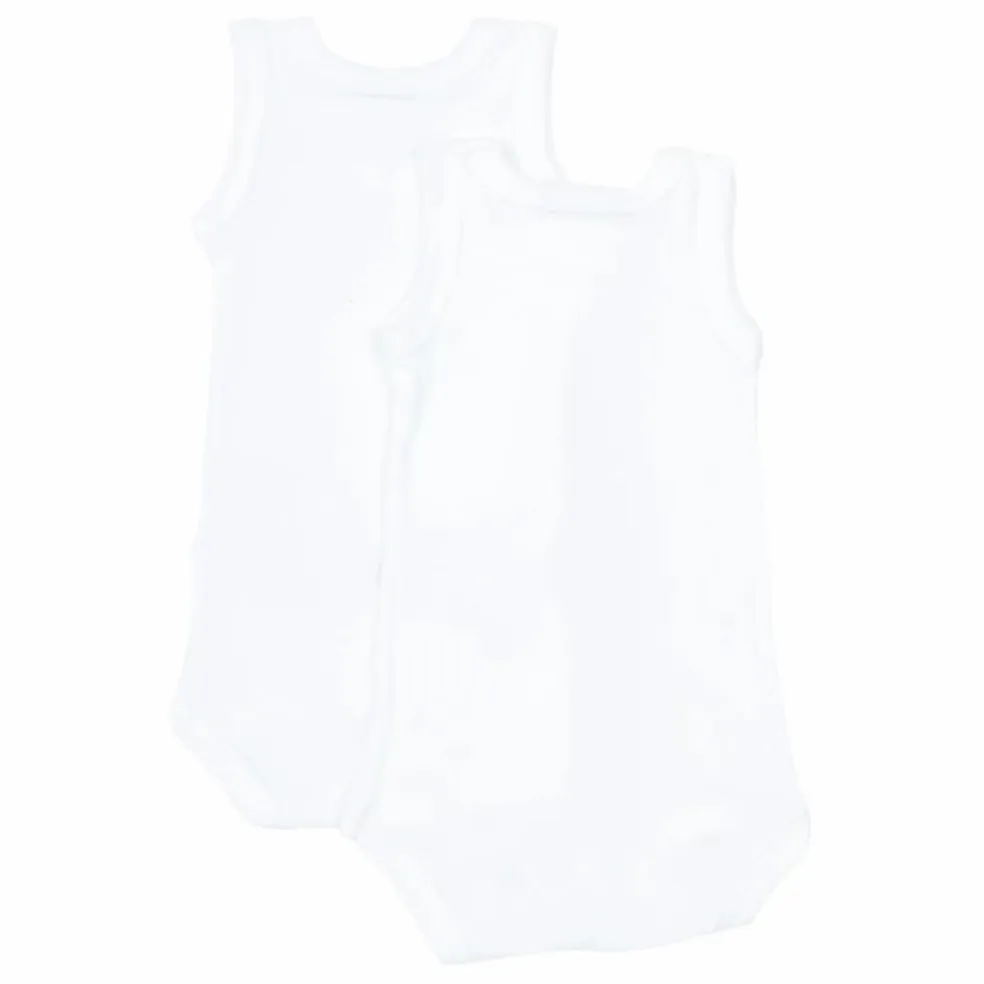 Lot 2 Bodies Sans Manche Coton Bio | Blanc