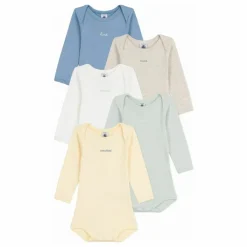 Lot 5 Bodies Semainier Coton Bio | Jaune