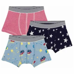 Lot 3 Boxers Etoiles Coton Bio | Bleu