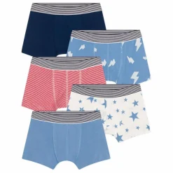 Lot 5 Boxers Flash Coton Bio | Bleu