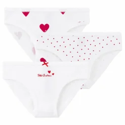 Lot 3 Culottes Cœur Coton Bio | Blanc