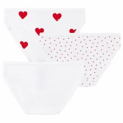 Lot 3 Culottes Cœur Coton Bio | Blanc