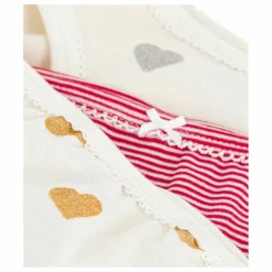 Lot 3 Culottes Cœurs Pailletés | Ecru