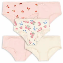 Lot 5 Culottes Fleuries Coton Bio | Rose pâle