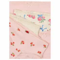 Lot 5 Culottes Fleuries Coton Bio | Rose pâle