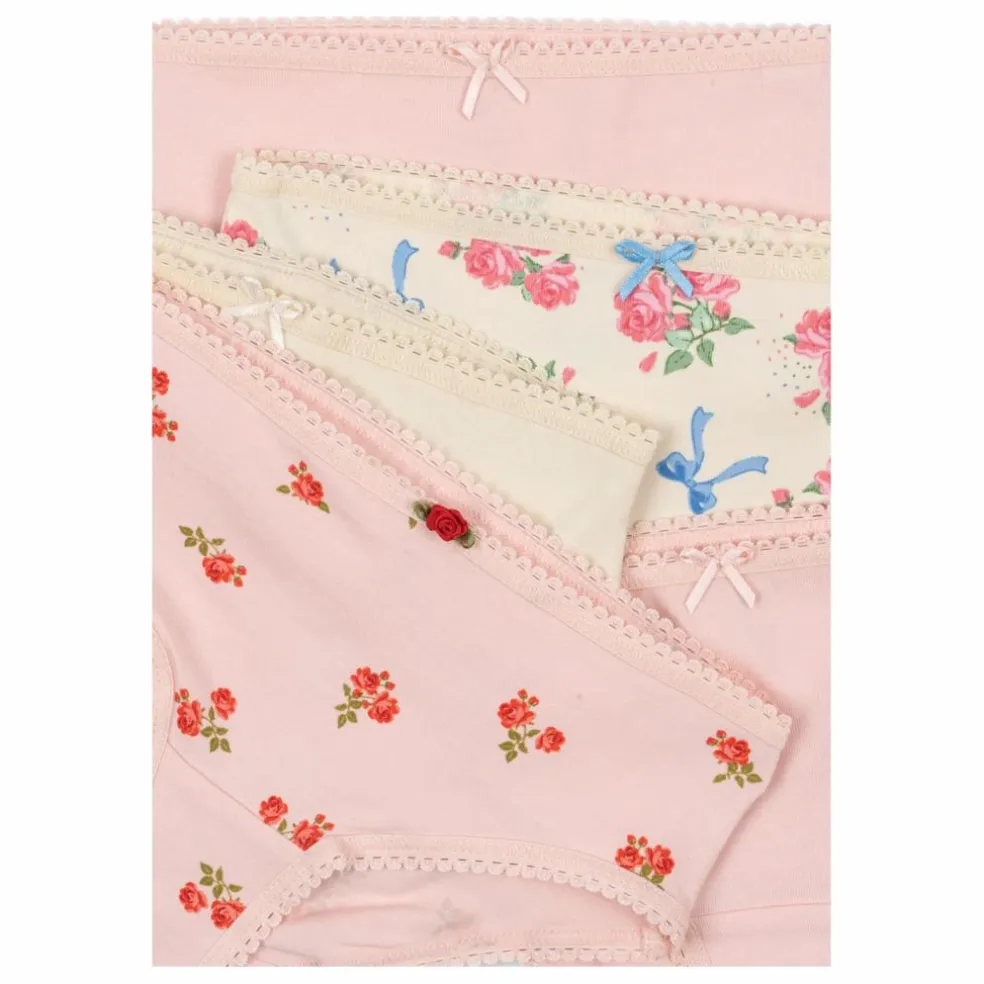Lot 5 Culottes Fleuries Coton Bio | Rose pâle