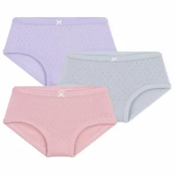 Lot 3 Culottes Pointelle Unies Coton Bio | Rose