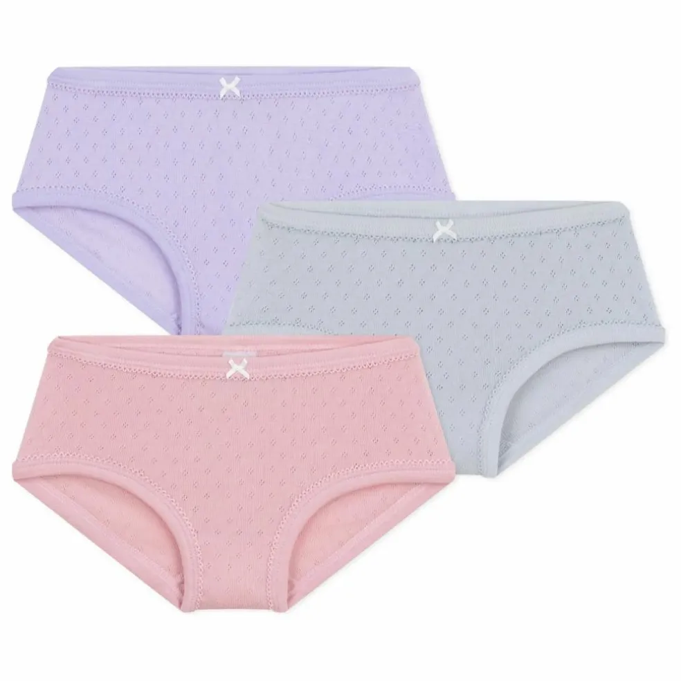 Lot 3 Culottes Pointelle Unies Coton Bio | Rose