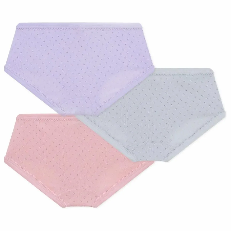 Lot 3 Culottes Pointelle Unies Coton Bio | Rose