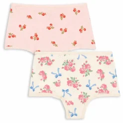 Lot 2 Hipsters Fleuris Coton Bio | Rose pâle