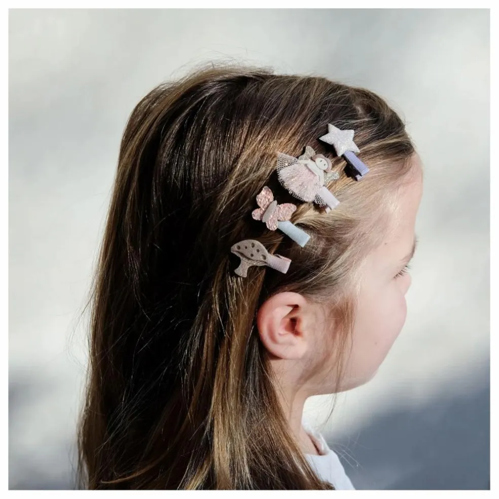 Lot 6 Mini Barrettes Fée | Rose