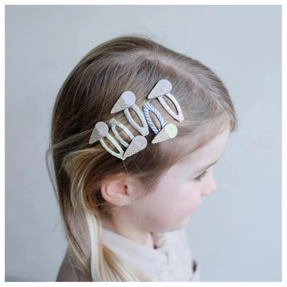 Lot 5 Mini Barrettes Glace | Beige