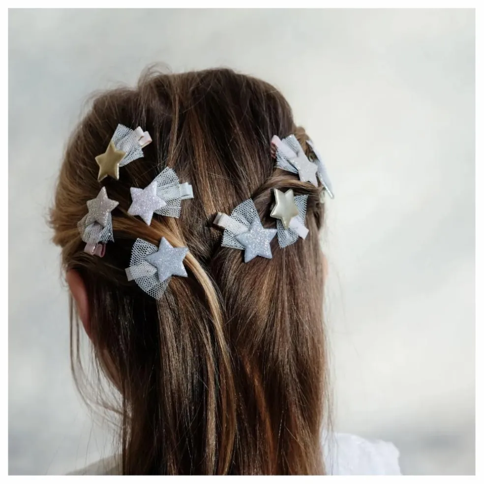 Lot 8 Mini Barrettes Pailletées | Doré