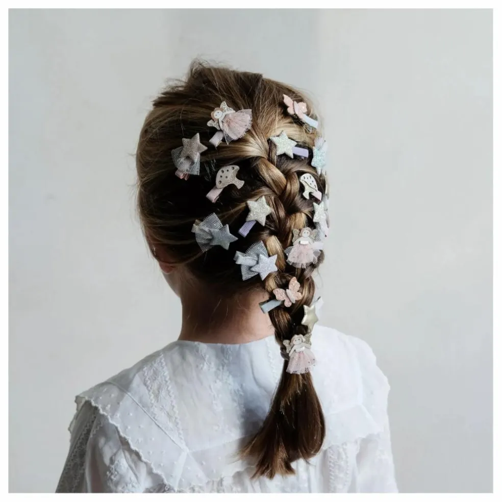 Lot 8 Mini Barrettes Pailletées | Doré