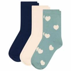 Lot 3 Paires Chaussettes Cœurs | Sauge