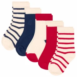 Lot 5 Paires Chaussettes Rayées | Rouge