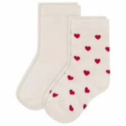 Lot 2 Paires de Chaussettes Cœurs Bébé | Rouge