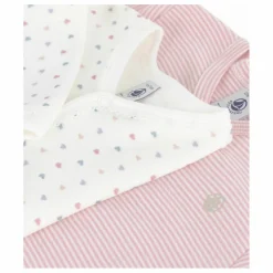 Lot 2 Pyjamas Cœurs Coton Bio | Blanc