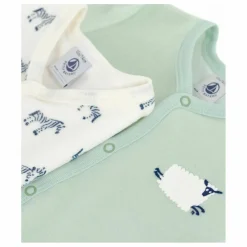 Lot 2 Pyjamas Zèbres Coton Bio | Ecru
