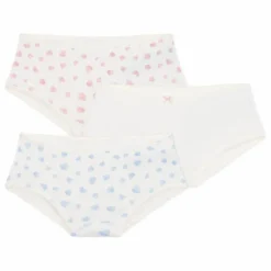 Lot 3 Shorties Cœurs Coton Bio | Blanc