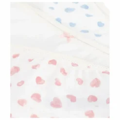 Lot 3 Shorties Cœurs Coton Bio | Blanc