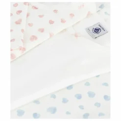 Lot 3 T-shirts Cœurs Coton Bio | Blanc
