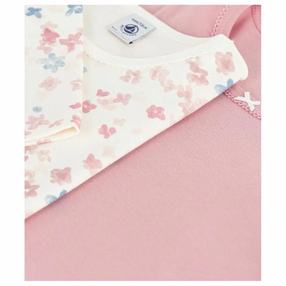 Lot 2 T-shirts Fleuris Coton Bio | Rose