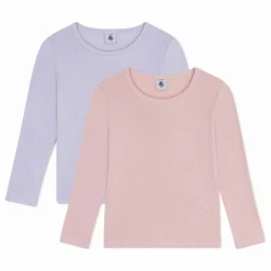 Lot 2 T-shirts Pointelle Coton Bio | Rose