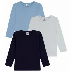 Lot 3 T-shirts Unis Coton Bio | Bleu
