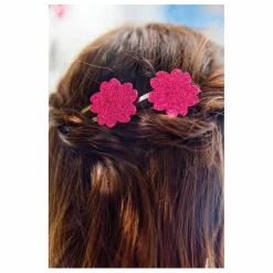 Lot de 2 Barettes Hibiscus Paillettes | Rose