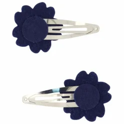 Lot de 2 Barettes Hibiscus Paillettes | Bleu roi