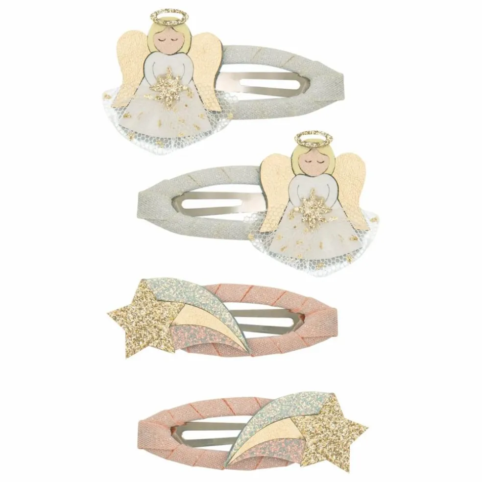 Lot de 4 Barrettes Angel | Doré