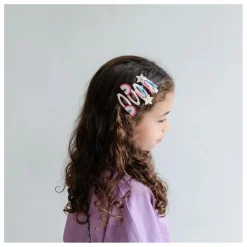 Lot de 4 Barrettes Disco Rainbow | Doré