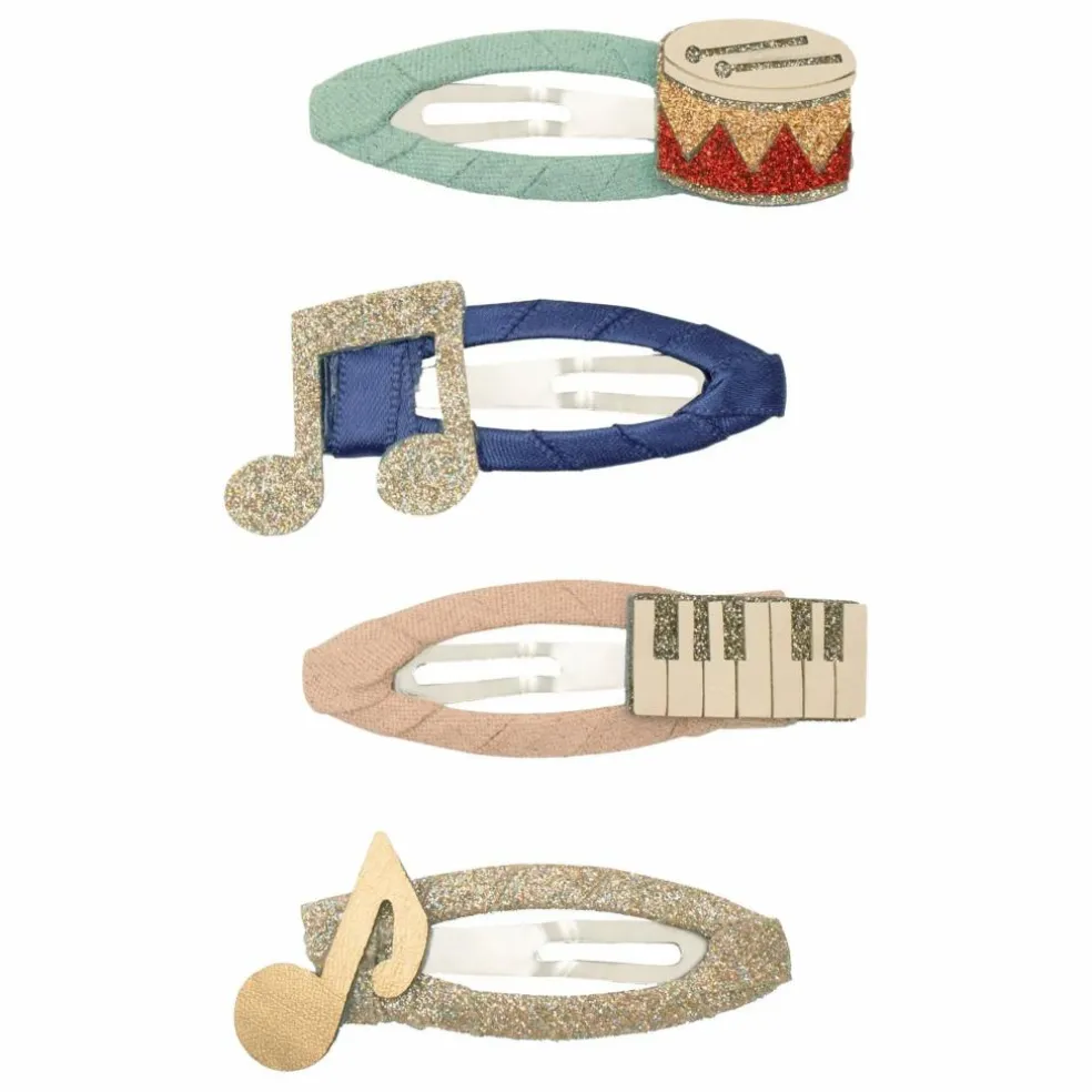 Lot de 4 Barrettes Music | Doré