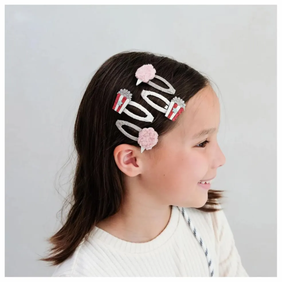 Lot de 4 Barrettes Popcorn | Doré