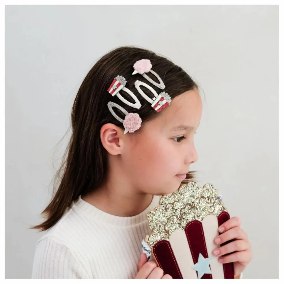Lot de 4 Barrettes Popcorn | Doré
