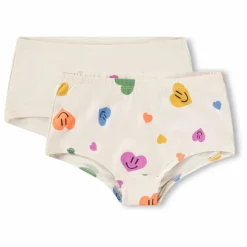 Lot de 2 Culottes Jemma Cœurs Coton Bio | Ecru