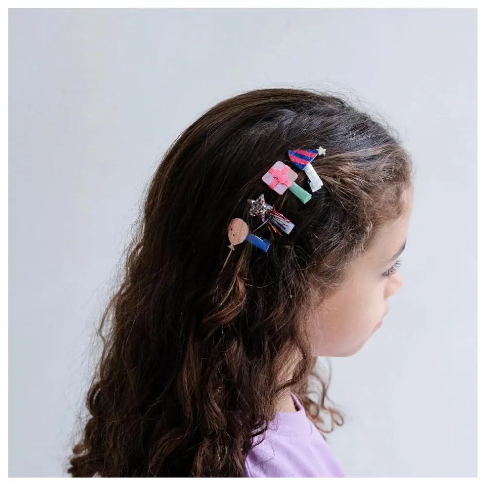 Lot de 8 Mini Barrettes B'day Party | Rose