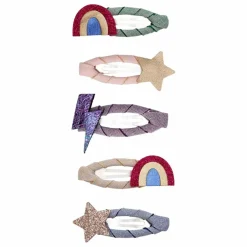 Lot de 5 Mini Barrettes Rainbow | Doré