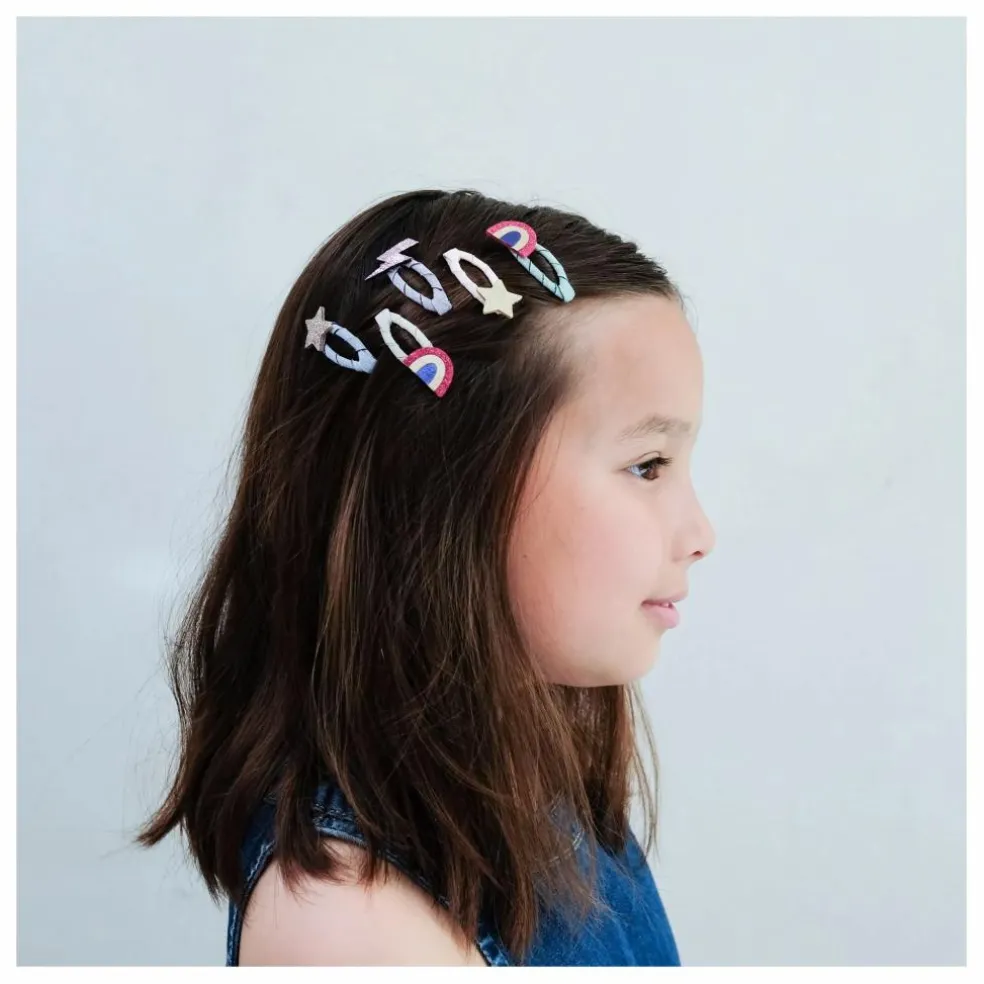 Lot de 5 Mini Barrettes Rainbow | Doré