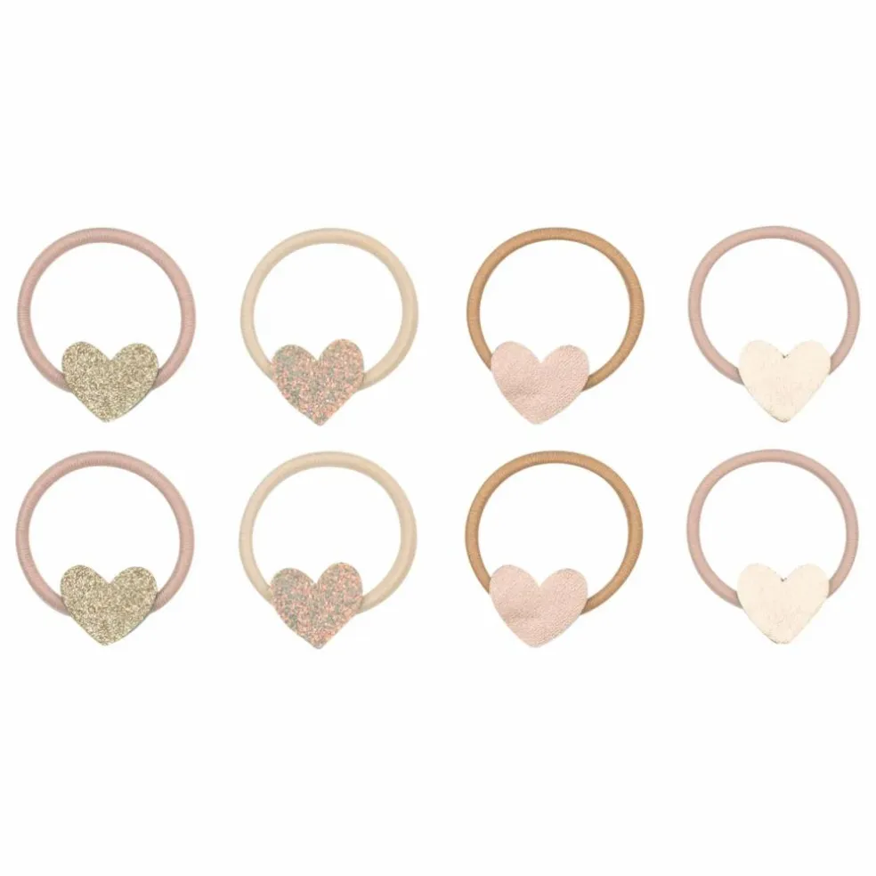 Lot de 8 Mini Chouchous Cœur | Doré